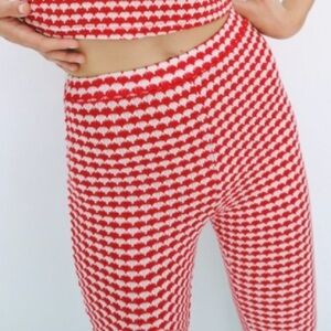 Zara Patterned Knit Flare Pants (sm)